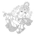 Black and white god lord Krishna for Janmashtami festival