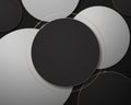 Black, white, and gold abstract circle geometric luxury concept background. Vector illustration Royalty Free Stock Photo