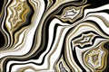 Black and white gold veined marble texture. Abstract agate ripple background.