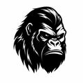 Black And White Gorilla Head Royalty Free Stock Photo