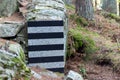 Black and white granite sculpture in Tyrebagger forest Royalty Free Stock Photo