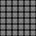 Black and white granny square crochet blanket seamless pattern, vector
