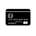 Black and white graphic of a credit card featuring a chip on the left side and generic card numbers Royalty Free Stock Photo