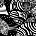 Bold And Abstract Black And White Drawing With Colorful Pattern