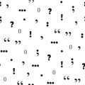 Black and white graphic seamless pattern with punctuation marks Royalty Free Stock Photo