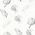 Black and white graphic tropical leaves seamless pattern.