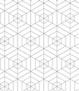 MODERN GEOMETRIC SPIDERNET SEAMLESS VECTOR PATTERN. CROSSING LINEAR MESH MONOCHROME TEXTURE. HEXAGON POLYGON BACKGROUND Royalty Free Stock Photo