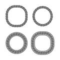 Black and white greek meander frames set, vector template Royalty Free Stock Photo