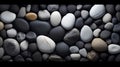 black,white and grey stones on the black background