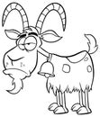 Black And White Grumpy Goat Cartoon Mascot Character Royalty Free Stock Photo