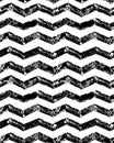 Black and white grunge chevron geometric seamless pattern, vector