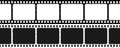Black and white grunge film strips. Old retro cinema movie strip. Video recording. Vector illustration. Royalty Free Stock Photo