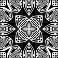 Black and white grunge geometric tribal seamless pattern. Vector ornamental abstract background. Repeat modern ethnic Royalty Free Stock Photo