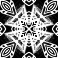 Black and white grunge geometric tribal seamless pattern. Vector ornamental abstract background. Repeat modern ethnic Royalty Free Stock Photo