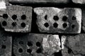 Black and white grunge texture old bricks. background Royalty Free Stock Photo