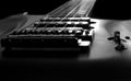 Black and white guitar Royalty Free Stock Photo