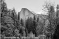 Black and White Half Dome North Face Valley Yosemite National Park Royalty Free Stock Photo