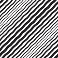 Black and white halftone diagonal wavy stripes seamless texture