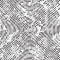 Halftone Retro Black And White Radial Spinning Mess Polka Dots Background Pattern Texture Royalty Free Stock Photo