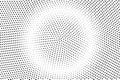 Black and white halftone vector background. Centered dot gradient. Round dotwork surface. Frequent dotted halftone Royalty Free Stock Photo