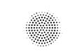 Black and white halftone vector background. Centered gradient on contrast dotwork texture. Round dotted halftone Royalty Free Stock Photo