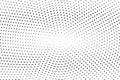 Black and white halftone vector background. Horizontal gradient on sparse dotwork texture. Round dotted halftone Royalty Free Stock Photo