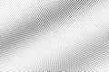 Black and white halftone vector. Diagonal dotted gradient. Centered circle dotwork surface Royalty Free Stock Photo
