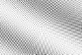 Black and white halftone vector. Diagonal dotted gradient. Circular vintage texture. Retro style overlay Royalty Free Stock Photo