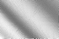 Black on white halftone vector texture. DIagonal dotted gradient. Circular dotwork surface for vintage effect Royalty Free Stock Photo