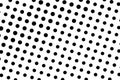 Black on white halftone vector texture. Digital polka dot ornament. Sparse dotwork vintage effect