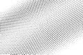 Black and white halftone vector texture. Textured diagonal dotted gradient. Centered dotwork surface for vintage effect Royalty Free Stock Photo