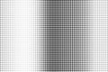 Black and white halftone vector. Vertical dotted gradient. Rough dotwork texture. Retro overlay Royalty Free Stock Photo