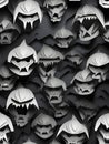 black and white halloween background with black evil head