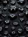 black and white halloween background with black evil head