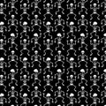 Black white Halloween skeleton pattern