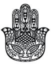 Hamsa, hand of Fatima, vector illustration