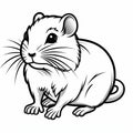 Black And White Hamster Drawing In Animated Gif Style