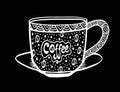 Hand drawing doodle coffee cup pattern vector illustration Royalty Free Stock Photo