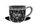 Hand drawing doodle coffee cup pattern vector illustration Royalty Free Stock Photo