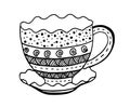 Hand drawing doodle Coffee cup pattern vector illustration Royalty Free Stock Photo