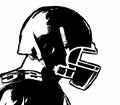 black and white hand drawn american football player on white background Royalty Free Stock Photo