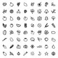 64 black and white hand drawn icons