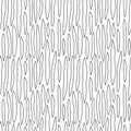 Black and white hand drawn seamless pattern with abstract shape elements. Royalty Free Stock Photo