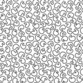 Black and white hand drawn seamless pattern with abstract shape elements. Royalty Free Stock Photo