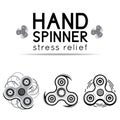 Black and white hand spinner fidget toy