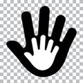 Black and white hand. Vector illustration Royalty Free Stock Photo