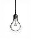 Black and White Hanging Lightbulb Drawing Royalty Free Stock Photo