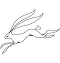 Black and white hare jumping vector