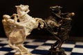 Black and White Harry Potter Chess Knights Royalty Free Stock Photo
