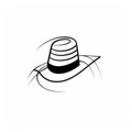 Black And White Hat Vector - Clever Use Of Negative Space